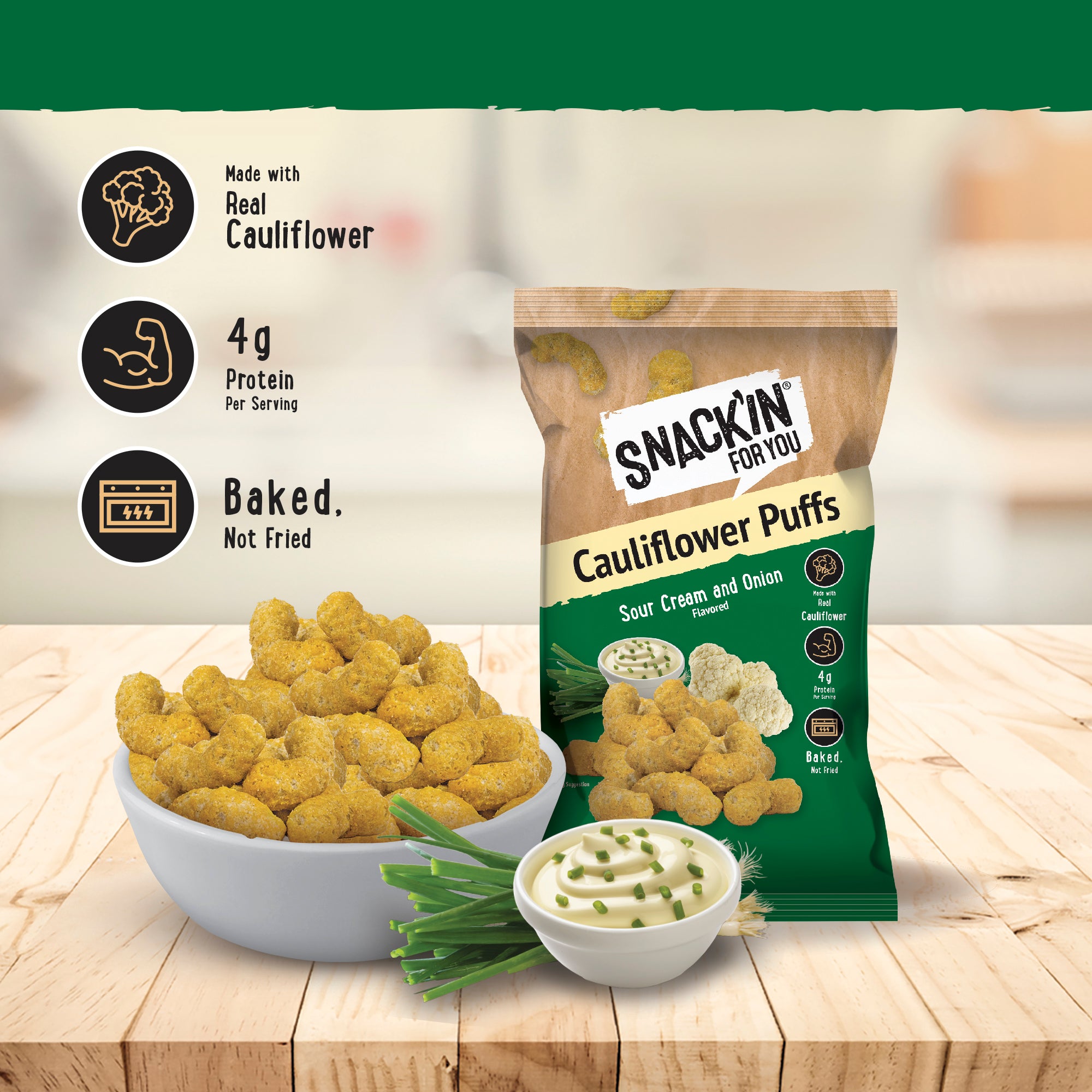 Cauliflower Puffs Sour Cream and Onion